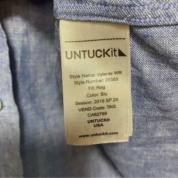 UNTUCKit Linen Valente Short Sleeve Shirt Size L - Picture 13 of 13